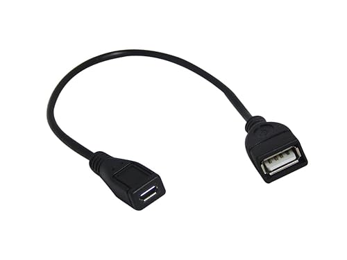 YCS basics 9 Inch USB 2.0 A Female to Micro B Female Extension Cable