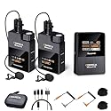 Comica BoomX-D2 - Wireless Microphone System for Cameras, Camcorders, Smartphones, Laptops, Compact Wireless Lavalier Lapel Microphone with Safety