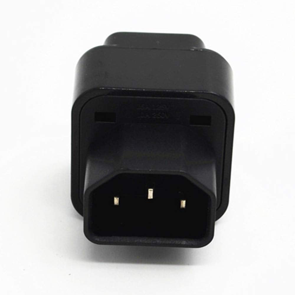 ANRANK IC141320AK UPS IEC C14 to Universal Female EU US UK AU C13 Socket Power Adapter AC Plug (2 Pack)