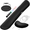 Gimars Upgrade Enlarge Silky and Superfine Fabric Gel Memory Foam Keyboard Wrist Rest Set, Ergonomic Keyboard Mouse Wrist Support for Typing Pain