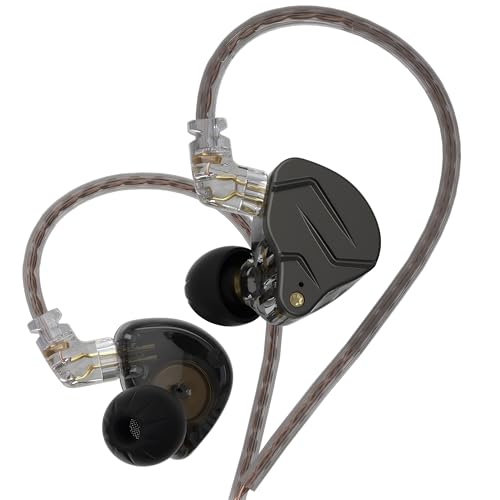 erjigo KZ ZSN Pro Dynamic Hybrid Dual Driver in Ear Earphones Detachable Tangle-Free Cable Musicians in-Ear Earbuds Headphones (Gray Without Mic)