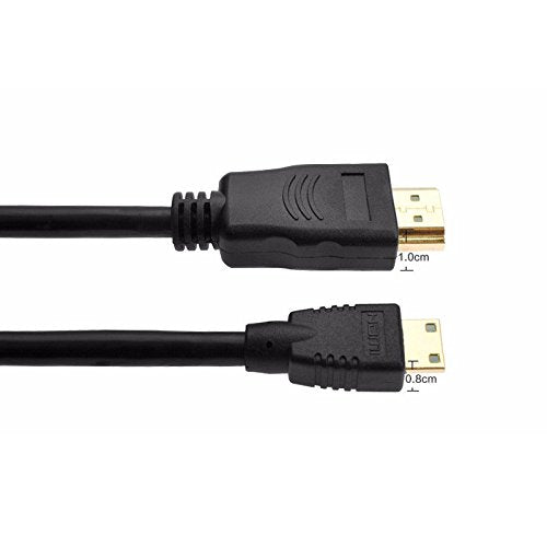 axGear Black 6FT MINI HDMI to HDMI Cable Cord Adapter HD Gold Plated Connector