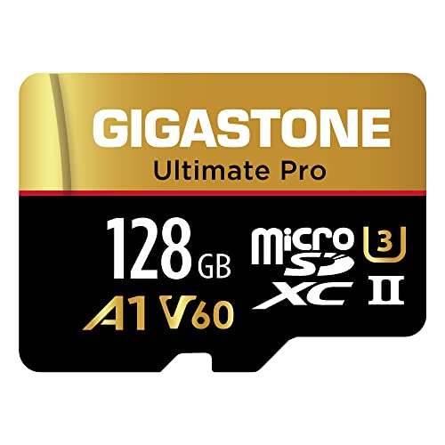 ?5-Yrs Free Data Recovery? GIGASTONE 128GB Micro SD Card, Ultimate Pro, MicroSDXC Memory Card for Camera, R/W up to 280/100 MB/s, UHS-II U3 A1 V60