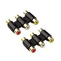 Halokny RCA Connector,Haokiang (2 Pack) Audio Video 3-RCA Female to Female Coupler Adapter