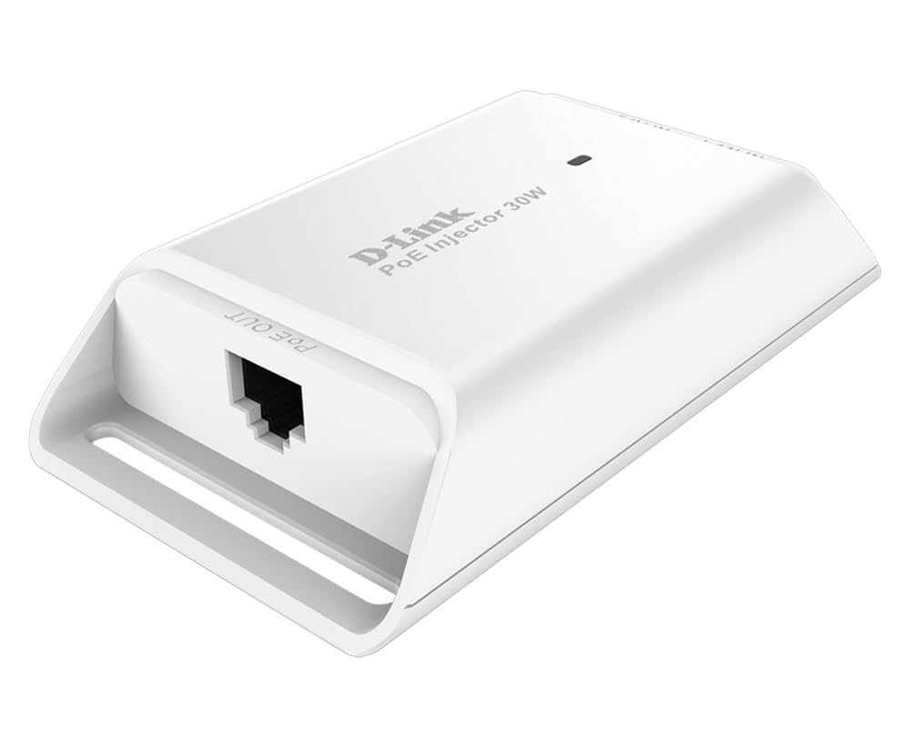 D-Link PoE Injector Adapter 1 Port Gigabit Power Over Ethernet DC Powers IP Camera, Access Points, VoIP Phones (DPE-301GI)