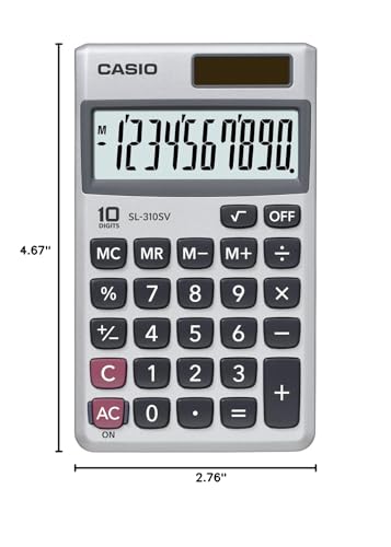 Casio SL-310SV, Sloar Powered Standard Function Calculator