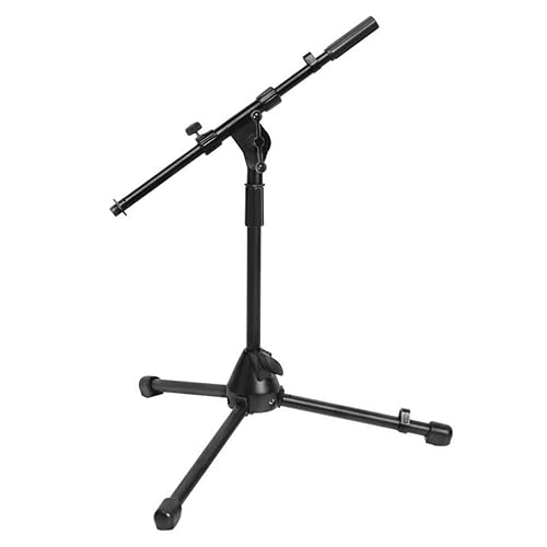 OnStage On-Stage MS7411B Short Drum/Amp Tripod Microphone Stand with Boom, Black