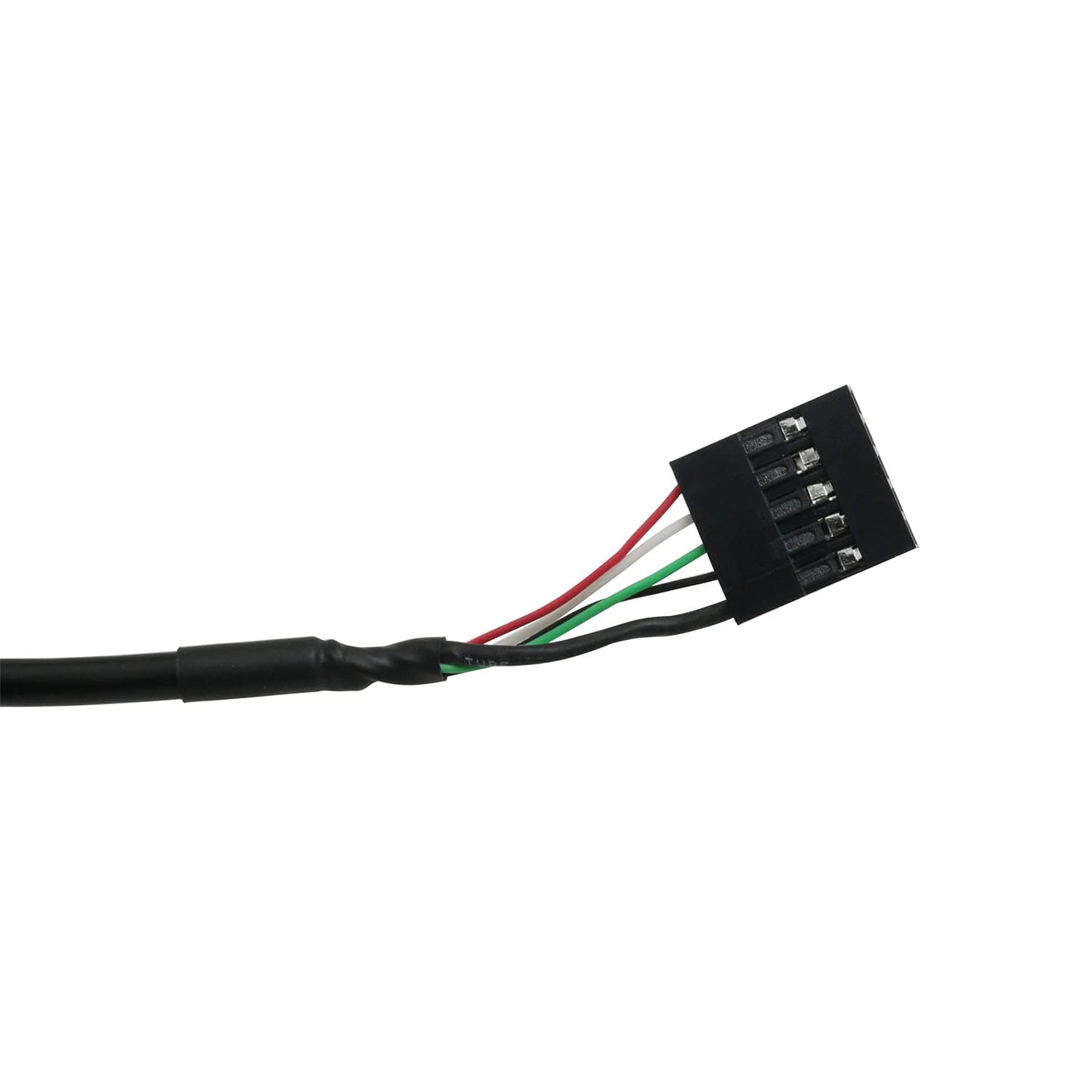 BAIRONG 90 Degree Right Angle Micro USB Male to 5 Pin Motherboard Female Adapter Extended Cable 50CM, Black