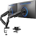 VIVO Dual Monitor Stand, Fully Adjustable Arms for 17 to 32 inch Screens, Mechanical Articulating Desk Mount, Gaming and Office Setups, VESA 75x75