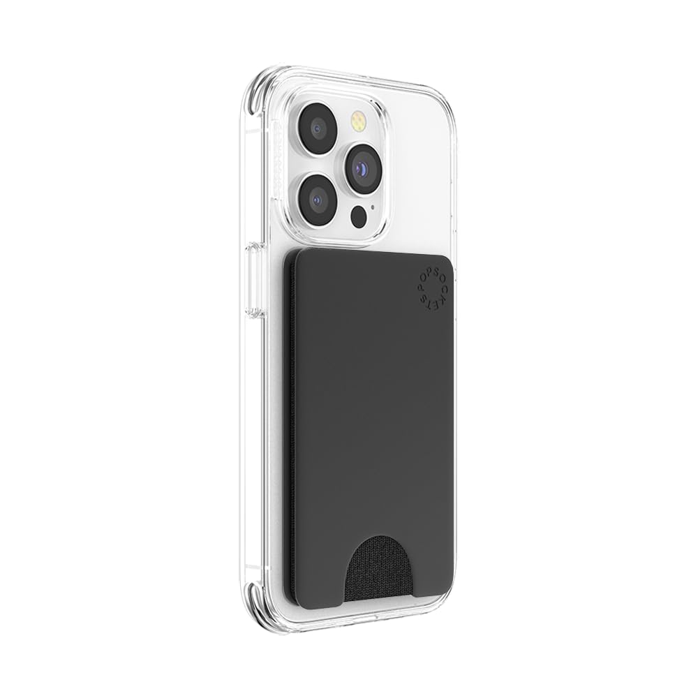 PopSockets Adhesive Phone Wallet, Phone Card Holder without Grip - Black