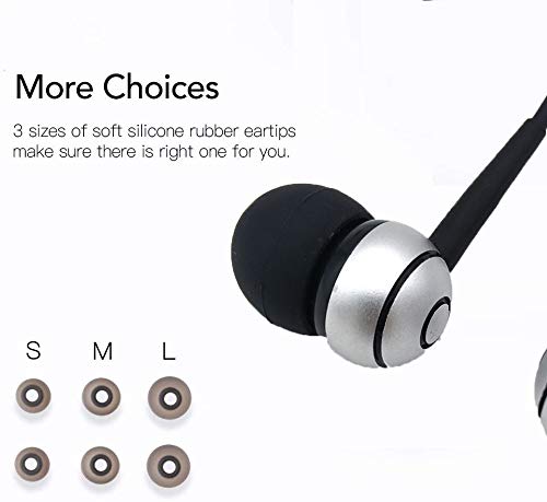 Wired Earbuds in-Ear Stereo Earphones with Microphone 1-Button Control Ear Buds Premium Sound Noise Isolating Headphones with 3.5mm Audio Output…