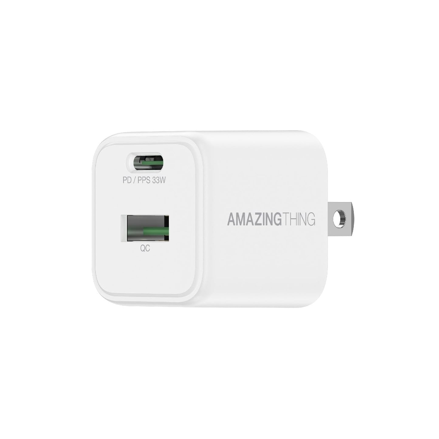 Dual Ports Charger Block, USB A&C Wall Charger, PPS PD 33W Fast Charging Power Adapter for Cellphone and Tablet (iPhone 17/16/15/14/13/12/11/X