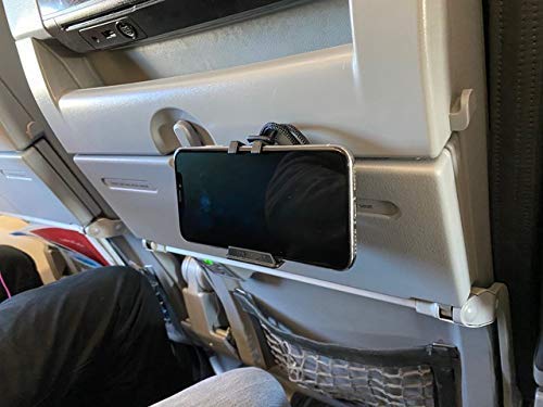 The SkyClip+ Phone & Tablet Holder for Air Travel, Home and Office Use - Inflight Phone Mount & Stand Compatible with iPhone, Android, Kindle
