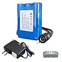12V 2600mAh Rechargeable Li-ion Battery with Charger, Bare Leads Wire Battery Pack Perfect for DIY Project, Speakers, RC Car, Robot Toys, LED Light
