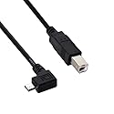 chenyang CY Micro USB to Printer Cable,Micro USB OTG 90 Degree Left Angled to USB Type B Printer Scanner Hard Disk Cable 60cm