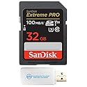 SanDisk 32GB SD Extreme Pro UHS-I Memory Card Works with Sony Mirrorless Camera ZV-E1 (SDSDXXO-032G-GN4IN) C10 U3 V30 4K UHD Bundle with (1)