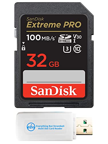 SanDisk 32GB SD Extreme Pro UHS-I Memory Card Works with Sony Mirrorless Camera ZV-E1 (SDSDXXO-032G-GN4IN) C10 U3 V30 4K UHD Bundle with (1)