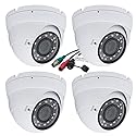 Evertech 1080p Dome Security Cameras 1920x1080 high Resolution Weatherproof Indoor/Outdoor, Night Vision up to 98ft, 2.8-12mm Adjustable Lens White
