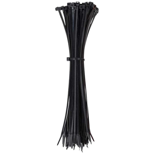 Klein Tools 450-210 Cable Ties, 50-Pound Tensile Strength, Heavy Duty Nylon Cable Zip Ties, Indoor/Outdoor Use, 11.5-Inch, Black, 100-Piece