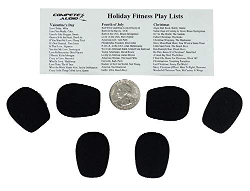 Compete Audio Standard Microphone Windscreens (Microphone Covers) 6-Pack Headset/Lapel (Lavalier) Fitness Instructor/Gamer Pack Black