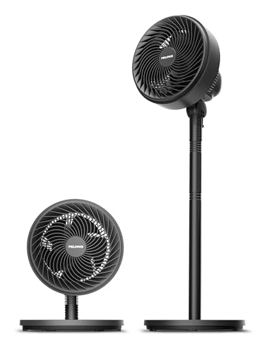PELONIS 7-Inch Air Circulator Fan for Bedroom, 75°+90° Oscillation, Black