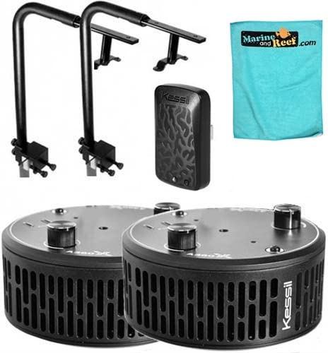 Kessil TWO A360XE Tuna Sun LED Lights, WiFi Dongle, TWO Mounting Arms & Towel Bundle (6 Items)