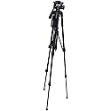 Vivitar 57-Inch Tripod, Three Way Fluid Pan Head, Quick Release Mount, Supports up to 5 Pounds of Weight, VIV-VPT-2457, Black,standard