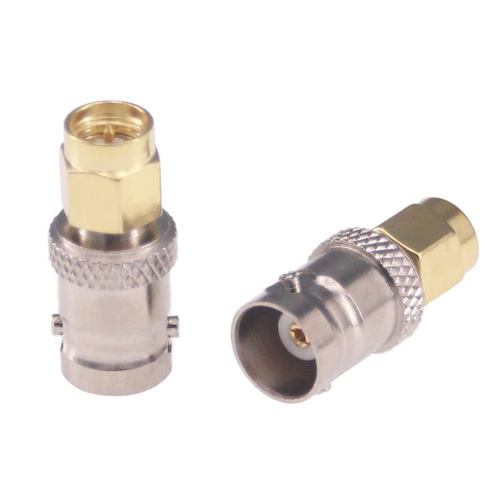 RFaha 5pcs SMA to BNC Coax Connector SMA Male to BNC Female RF Adapter Coax Coaxial Connector Adapter for RF Antennas/Wireless LAN Devices(F18-5)