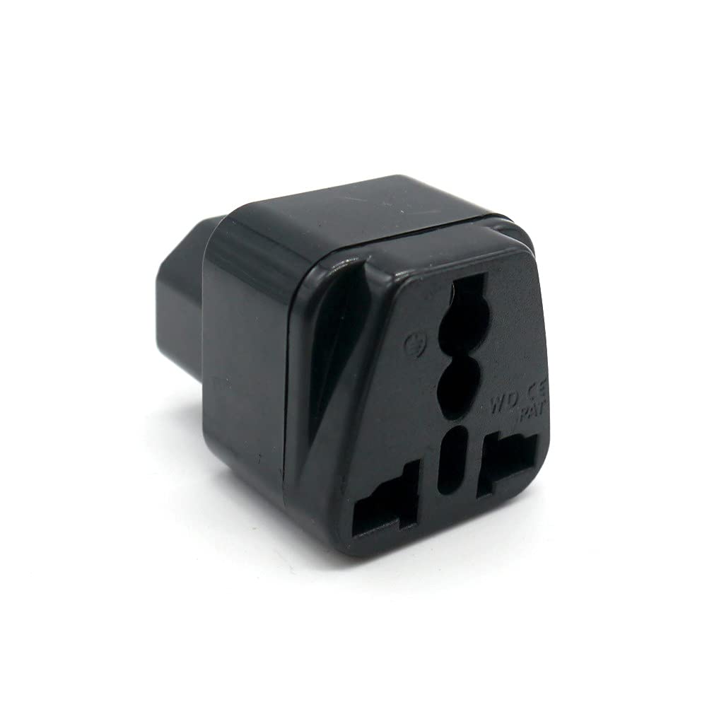 ALINNA UPS IEC C14 to Universal Female US EU UK AU C13 &1 (2in1) Adapter Power Plug/Socket(2 Pack)