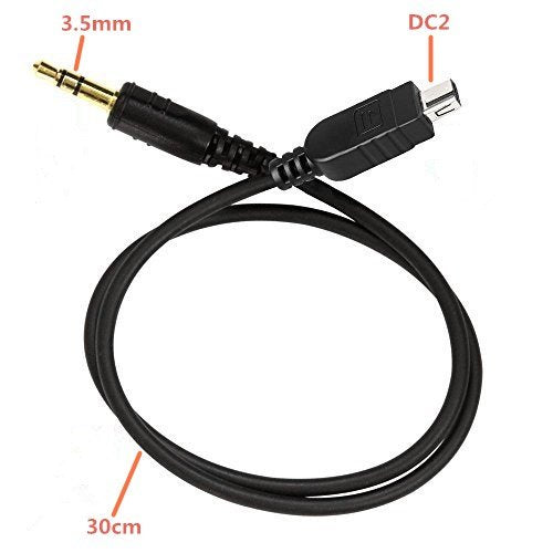 GFSHOP 3.5mm Off Camera Shutter Connecting Cable Cord 3.5mm-DC2 Camera Connecting Plug for Nikon Cameras with Pixel Shutter Remote Control