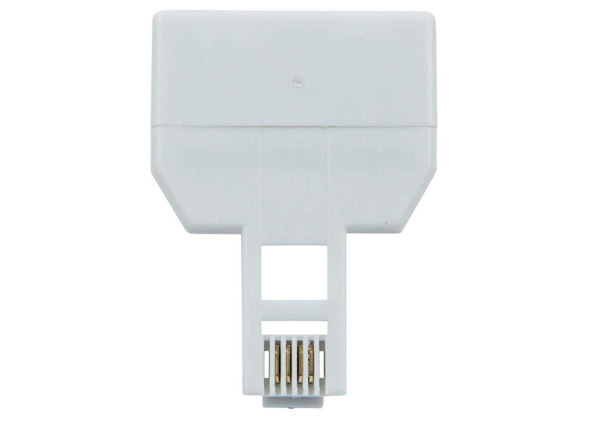 Monoprice RJ11 6P4C Modular T-Adapter - Male to 2x Female, Straight, White