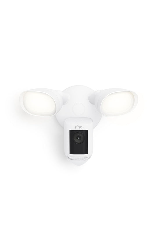 Ring Floodlight Cam Wired Pro, Home or business security, Retinal 2K Video, Color Night Vision and Two-Way Talk with Audio+, White