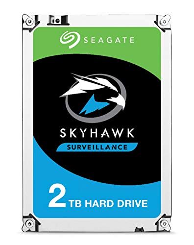 Seagate SkyHawk 2TB Surveillance Internal Hard Drive HDD - 3.5 Inch SATA 6Gb/s 64MB Cache for DVR NVR Security Camera System with Drive Health