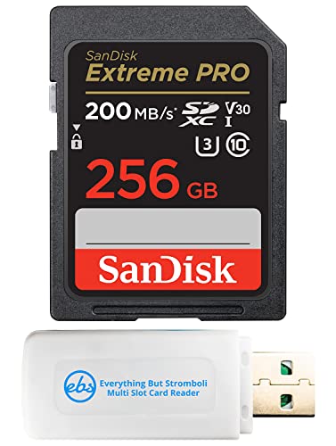SanDisk 256GB Extreme Pro UHS-I SD U3 A2 V30 Memory Card Works with Sony Mirrorless Camera ZV-E1 (SDSDXXD-256G-GN4IN) 4K UHD Bundle with (1)