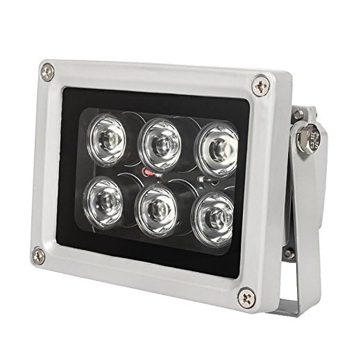 Infrared Illuminator, 850nm 6 LEDs 130 Feet 60 Degree Wide Angle IR Illuminator for Night Vision,Waterproof LED Infrared Light for CCTV Camera