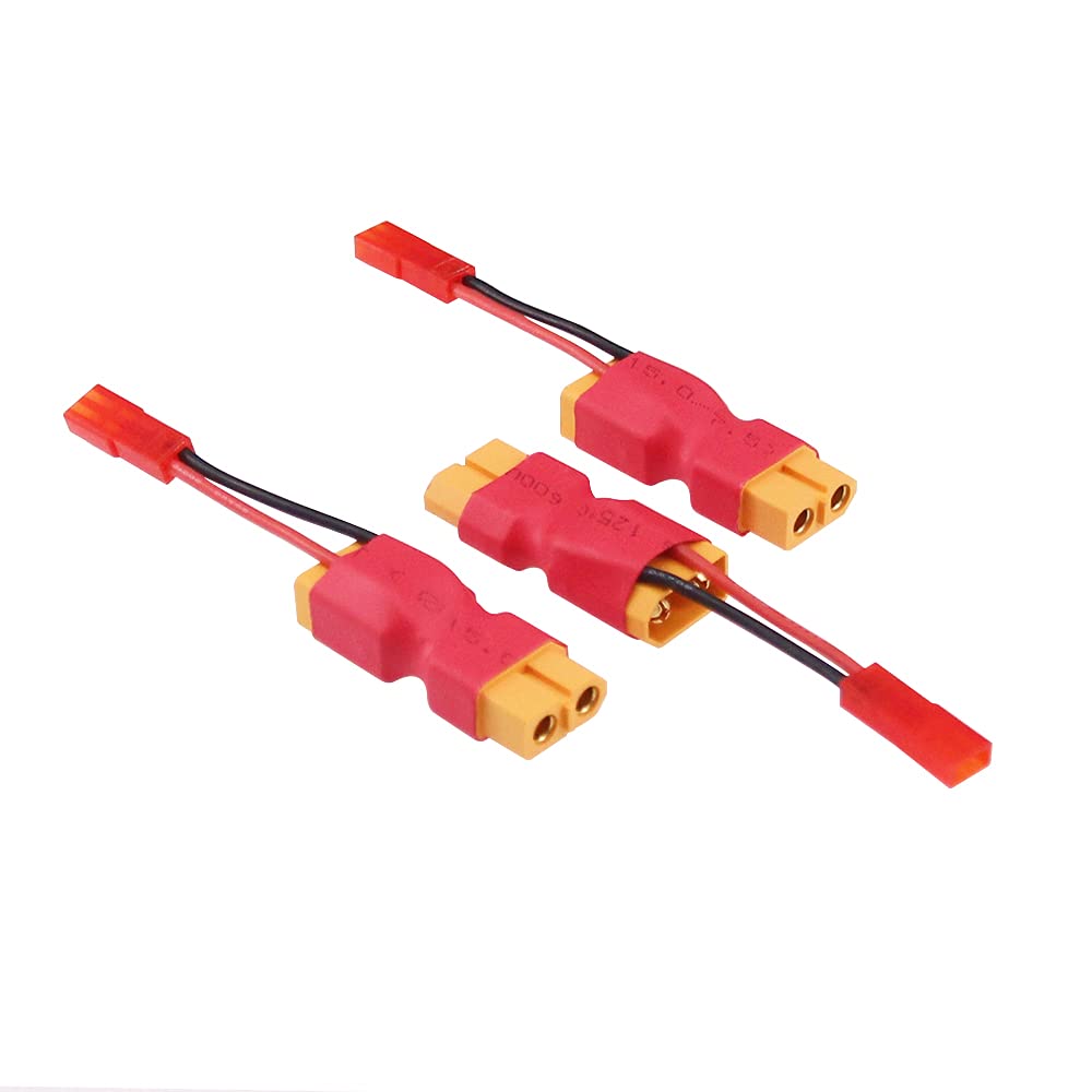 BDHI 3pcs XT60 Male to Female Connector with in-line JST Female 20awg 5cm Cable Parallel Power Adapter for Camera Gimbal(B171-3)