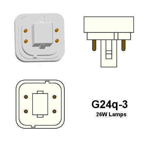 25 Qty. Halco 26W Double 4100K G24Q-3 PRO ECO PL26D/E/41/ECO 26w 6v CFL Cool White EOL Bulb
