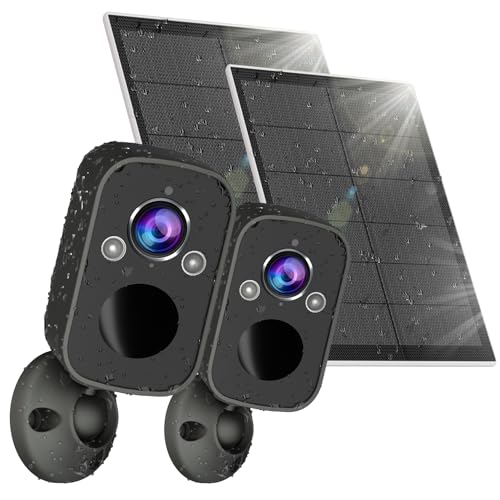 Rraycom 2K Security Camera Wireless Outdoor, Solar Camera with Color Night Vision, AI Motion Detection with Spotlight&Siren, 2-Way Audio, Cloud/SD