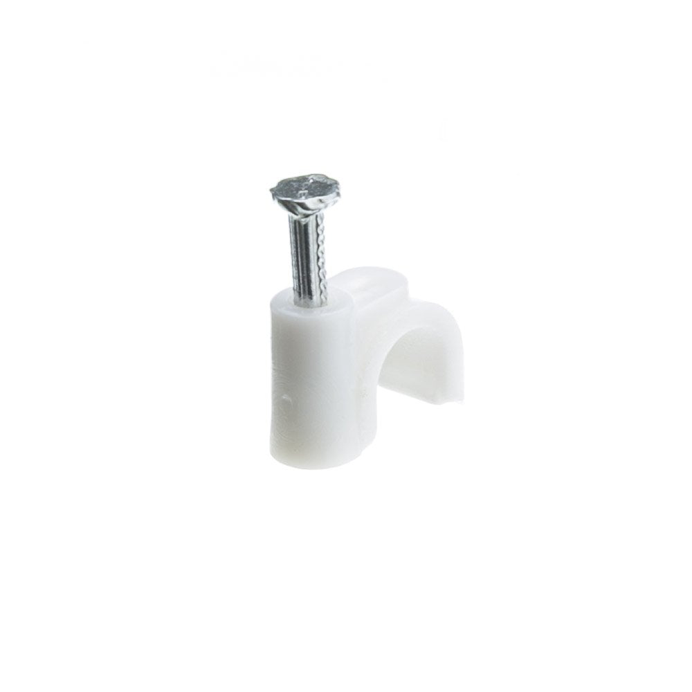 CableWholesale RG6 Cable-Clip, White, 100 Pieces per Bag (200-961)