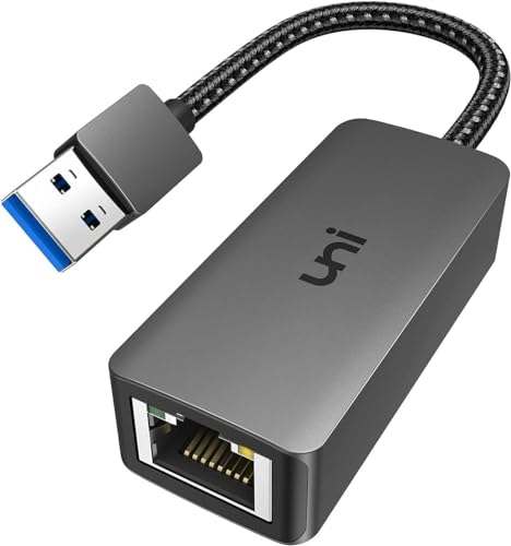 uni USB to Ethernet Adapter, Driver Free USB 3.0 to Gigabit Ethernet LAN Network Adapter, 100/1000 Mbps RJ45 Internet Adapter Compatible with Laptop