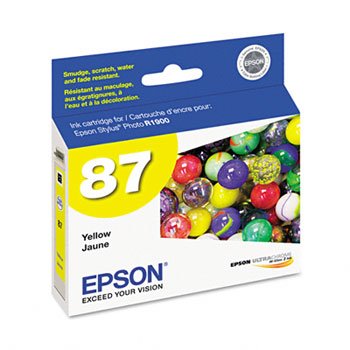 Epson® UltraChromeTM Hi-Gloss 2 Ink T087120, T087220, T087320, T087420, T087720, T087820, T087920 Inkjet Cartridge INKCART,ULTRACHROME,YW (Pack of 5)