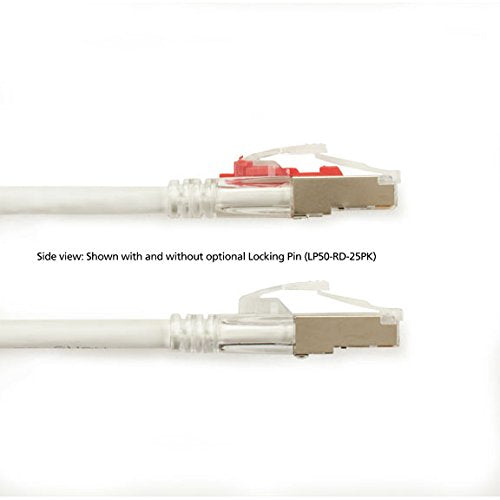 Black Box CAT6 250MHZ STR SFTP PVC LK SNG WH 6FT