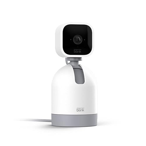Blink Mini Pan-Tilt Camera (newest model), Rotating indoor plug-in smart security camera, two-way audio, HD video, motion detection, Works with Alexa