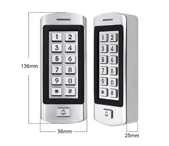 Stainless Waterproof Door Access Control System Kit, 300kg/660lbs Force Electric Magnetic Door Lock Kit with RFID Keypad/Reader Home Security System