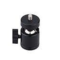 AKOAK 1/4" Swivel Mini Ball Head Screw Tripod Mount for DSLR Camera Camcorder Light Bracket, Pack of 1