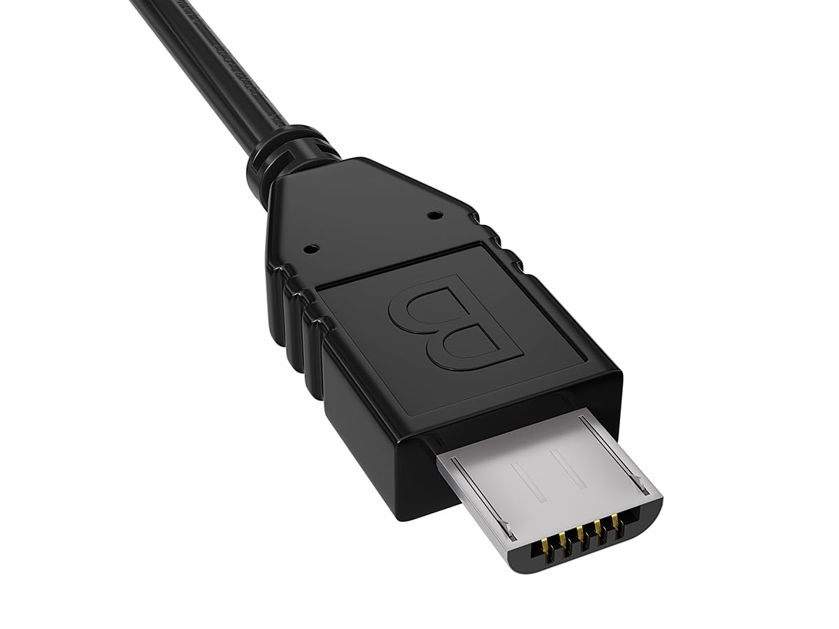 CableLeader 0.5ft USB 2.0 A Male to Micro B Male Cable, Charging Cord, Data Transfer Cable, Black, Pack of 1