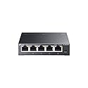 TP-Link 5 Port Gigabit Easy Managed Switch, VLAN, Auto Loop Prevention, IGMP Snooping, Fanless, Managed by Omada, Durable Metal w/ Shielded