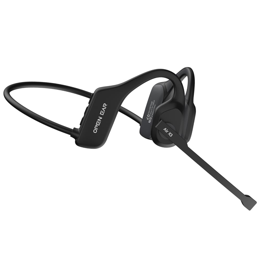 GkGk Open Ear Bluetooth Headphones, Air Conduction Wireless Bluetooth V5.3 Headset with Built-in Mic for Running, Driving and Outdoor Sports