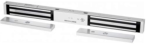Seco-Larm E-941DA-600Q Electromagnetic Double-Door Maglock, 600-lb (272kg) Holding Force, 12 or 24 VDC (Selectable), No Residual Magnetism, Adjustable