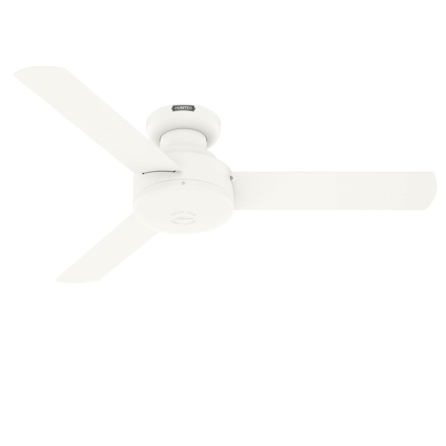 Hunter Fan 44 inch Indoor Ceiling Fan with No Light, Low Profile Flush Mount White Ceiling Fan, 3 Blades, For Kids Room, Home Office, Living Room or